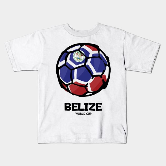 Belize Football Country Flag Kids T-Shirt by KewaleeTee